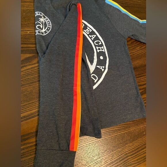 Ocean Drive Sz Medium Crop Top Shirt Long Sleeve Rainbow Women’s Florida beach - Picture 9 of 11